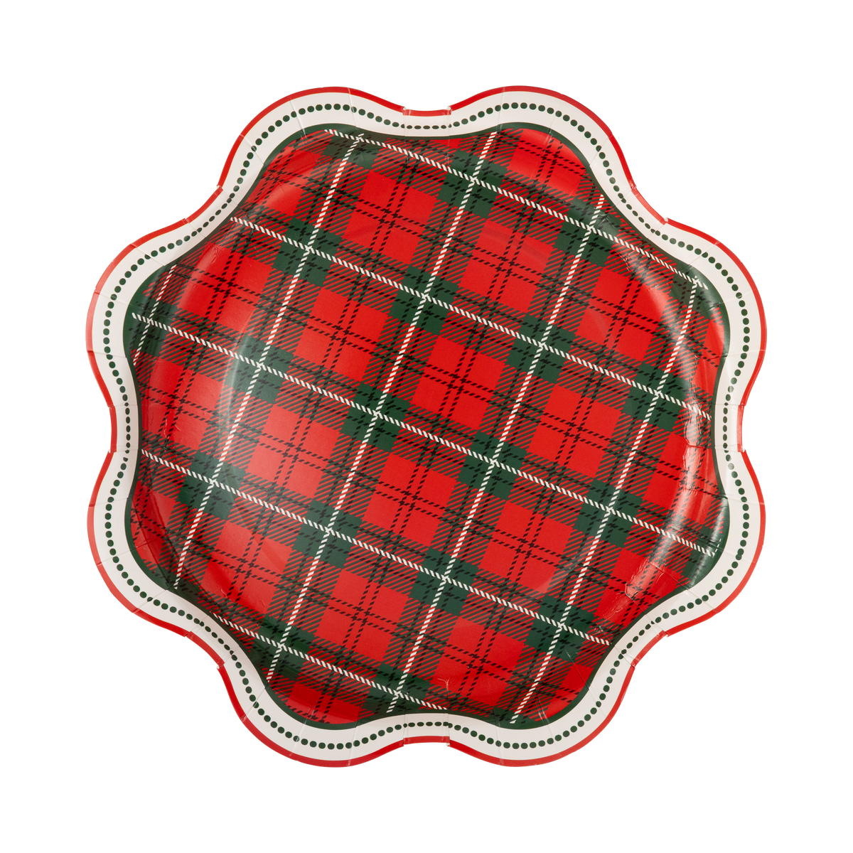JOL1342 - Plaid Dot Edge Plate - 10"
