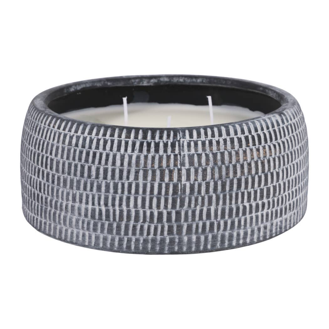 Candle - Neroli and Basil Black Ceramic Textured, 22 Oz
