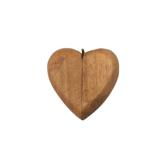 Wooden Heart Shape Magnet Ring Box  3"