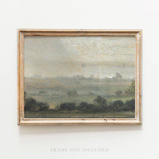 Valley Vintage Landscape Painting, Canvas, Decor: 8x10 Heirloom Print (Unframed)