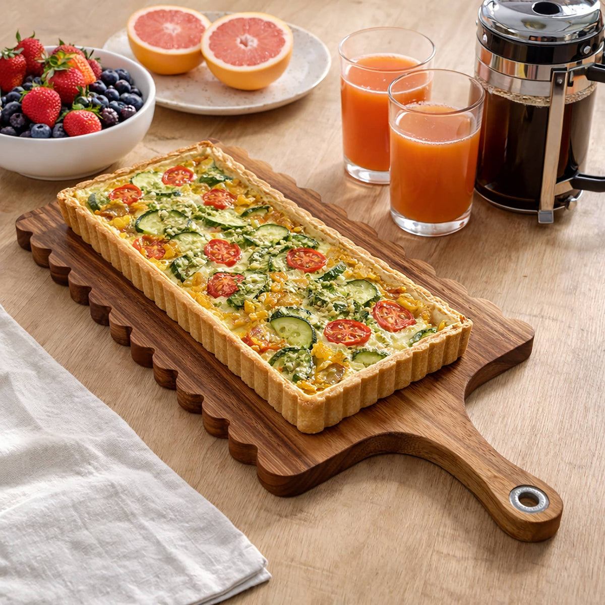 Ironwood Gourmet Acacia Scalloped Decorative Cutting Board