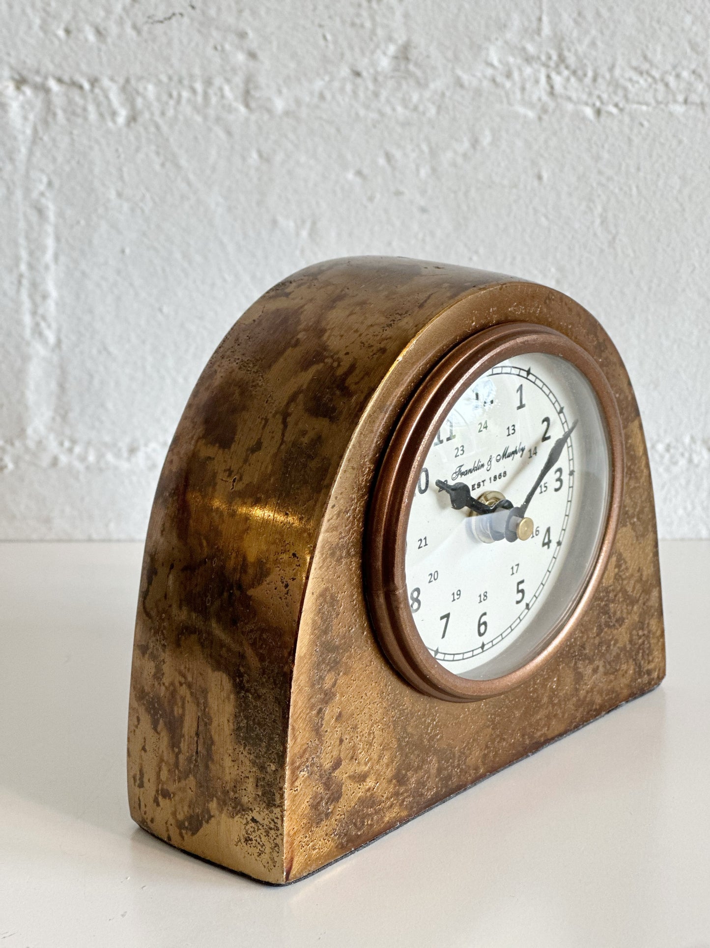 Antique Brass Table Clock