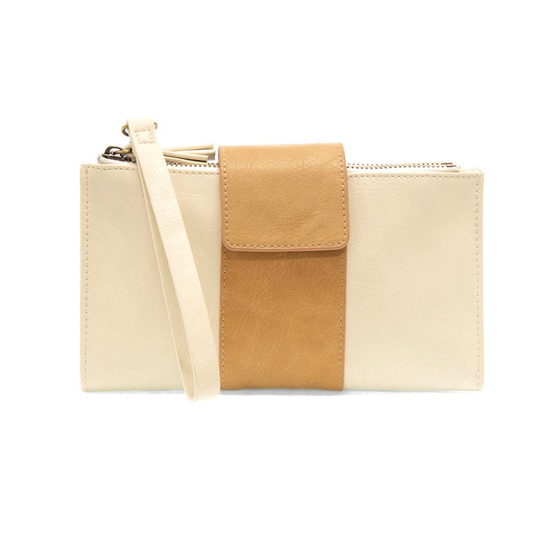 White & Tan Camryn Colorblock Wallet Crossbody