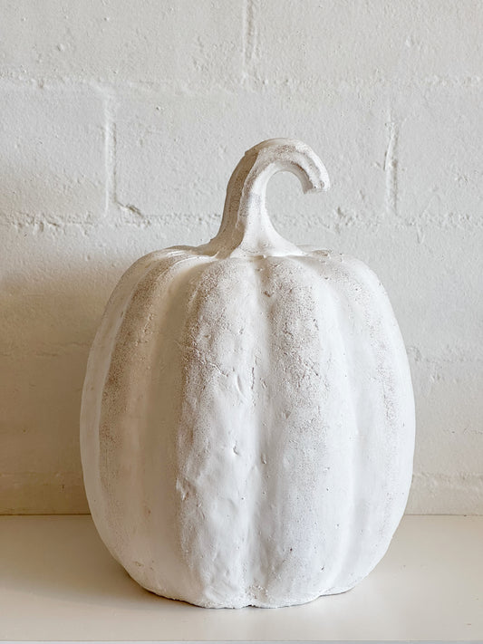 WHITE TERRACOTTA PUMPKIN
