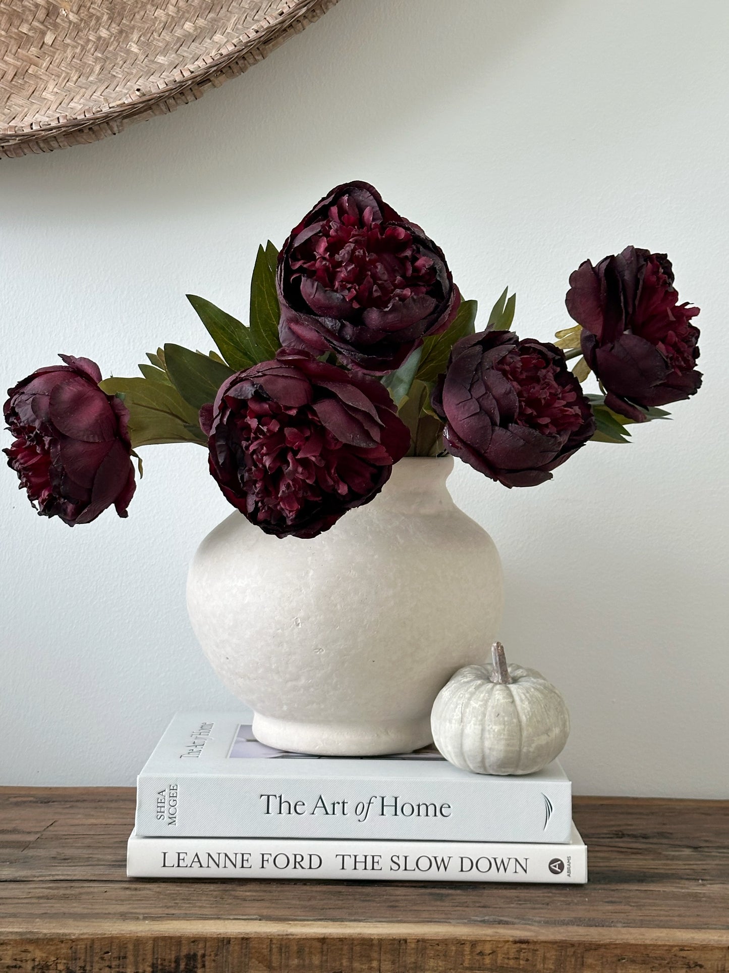 Faux Dried Purple Peony Stem