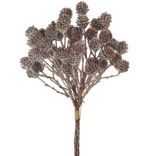12" Glittered Pine Cone Bundle Brown