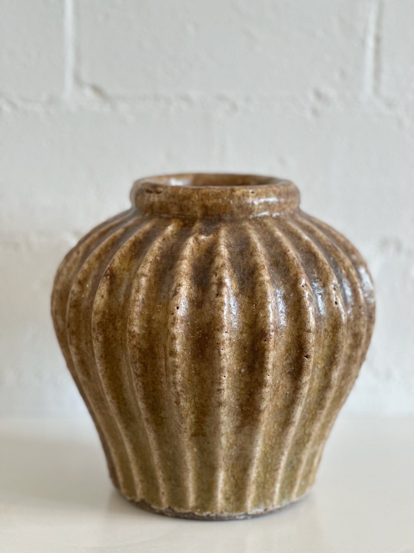 Brown Terra Cotta Rounded Vase