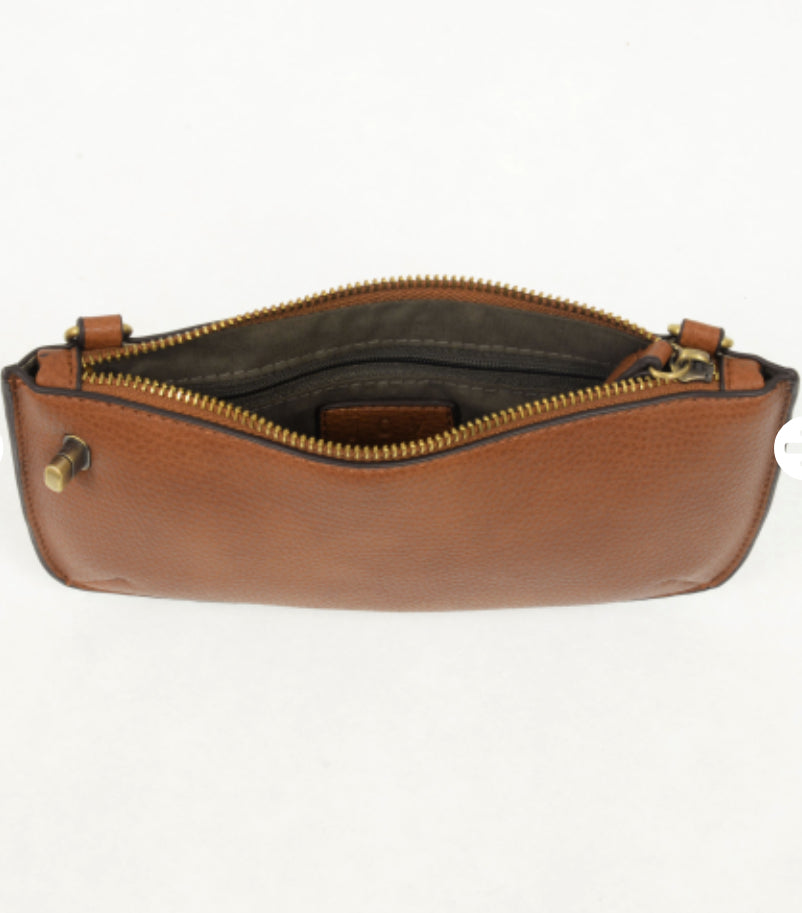 Dark Maple Mini Crossbody Wristlet Clutch