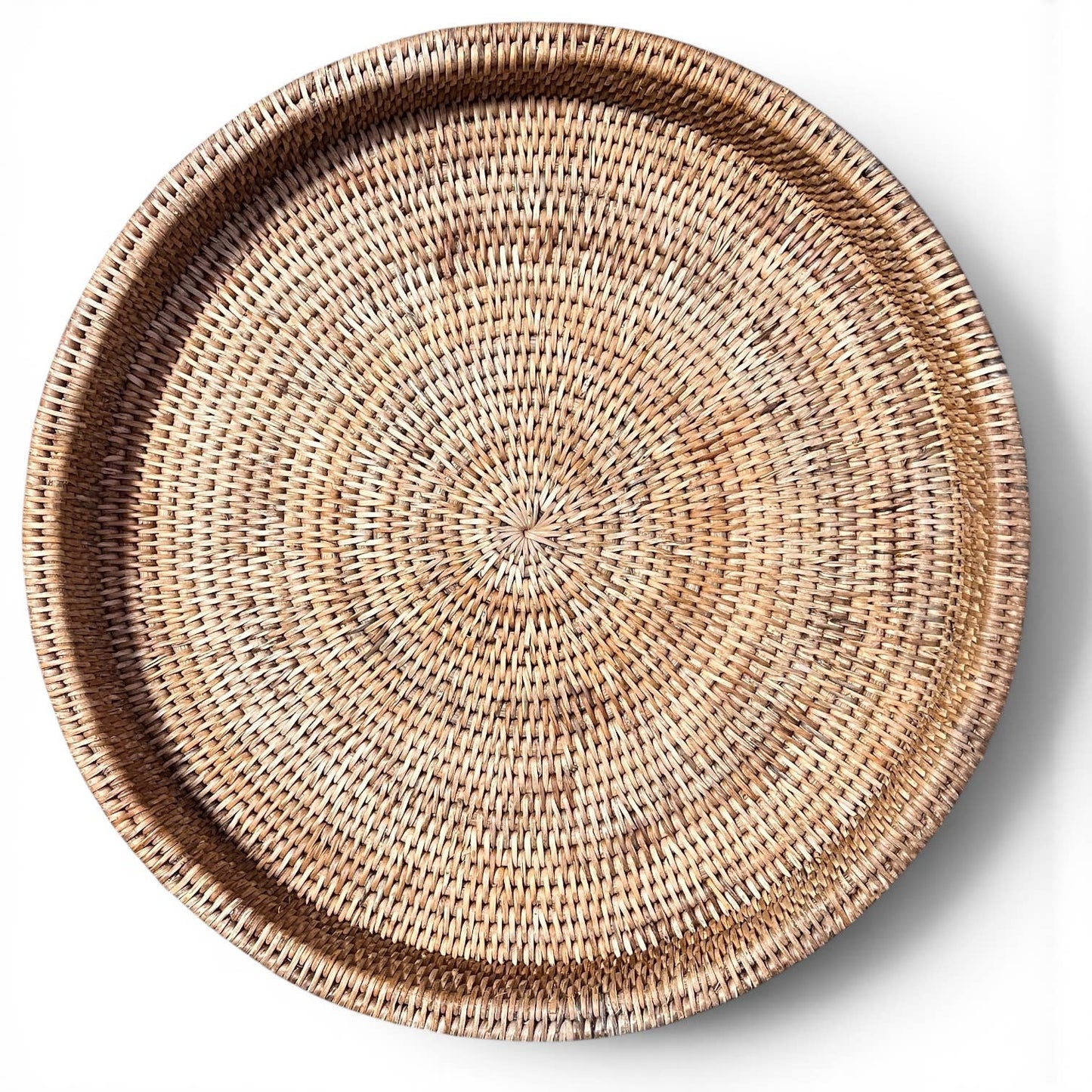 Round Side Table with Removable Tray - : Antique Brown