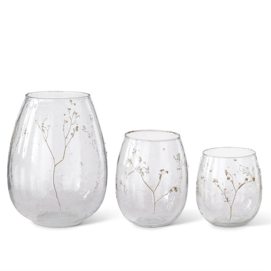 Dried Bud Clear Glass Vases