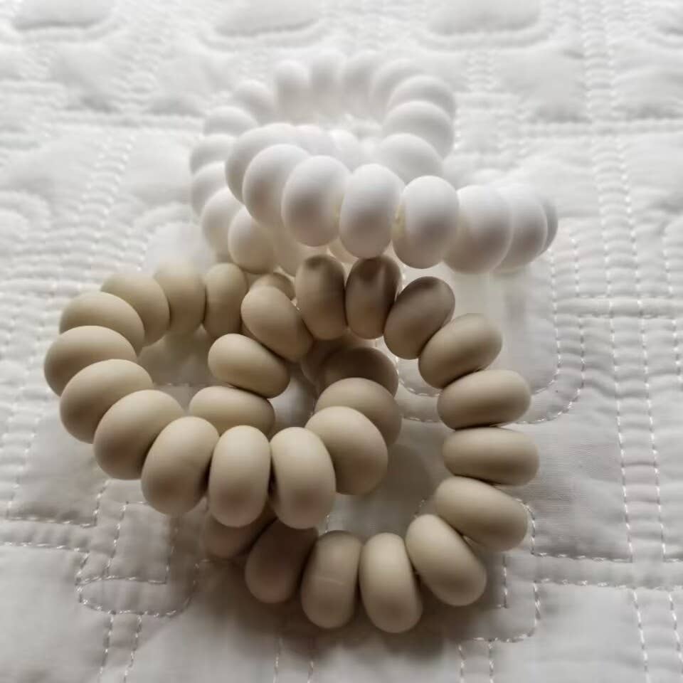 Baby Silicone Teether Ring Toy: White