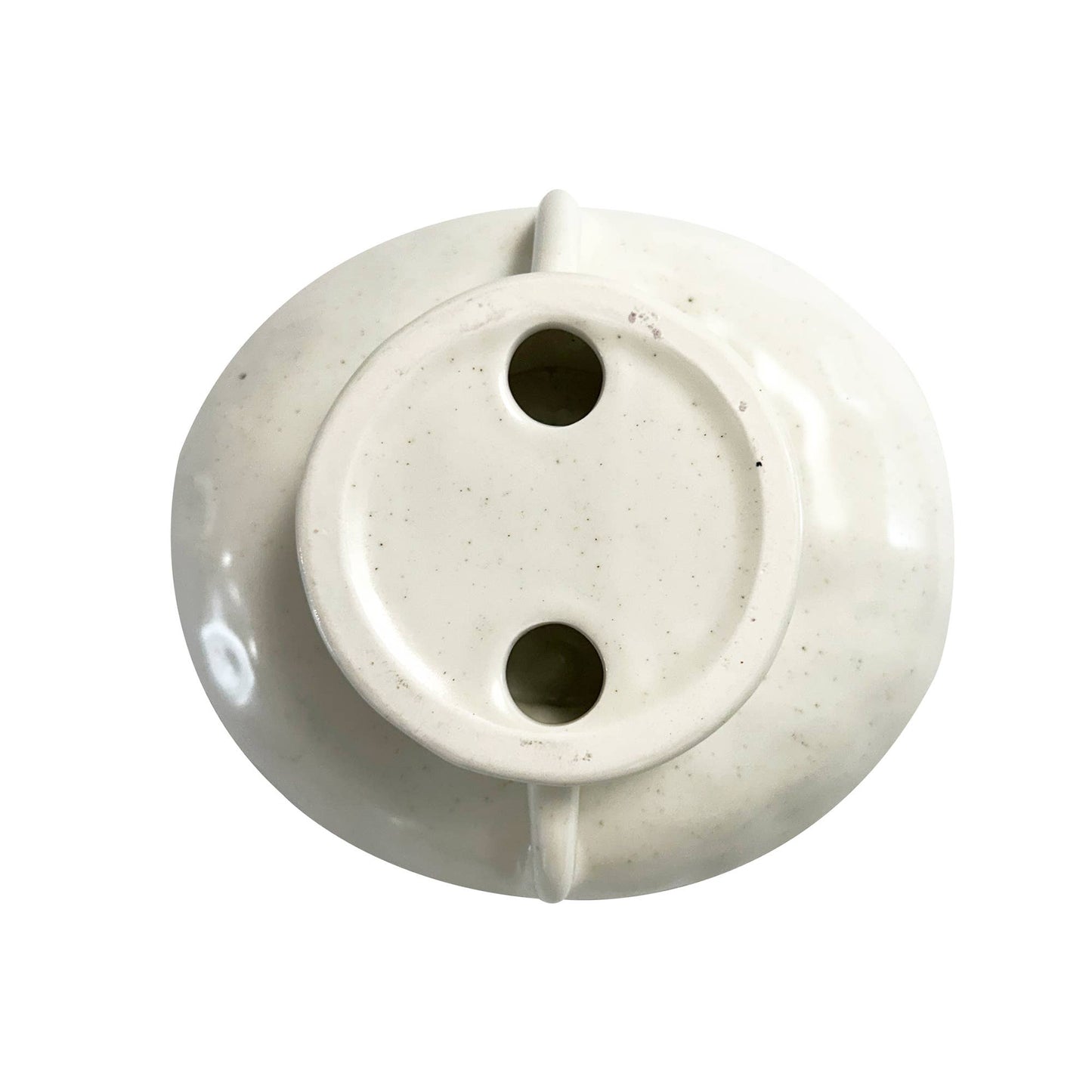 White Ceramic Fruit Bowl, 3.5" x 8" x 9"
