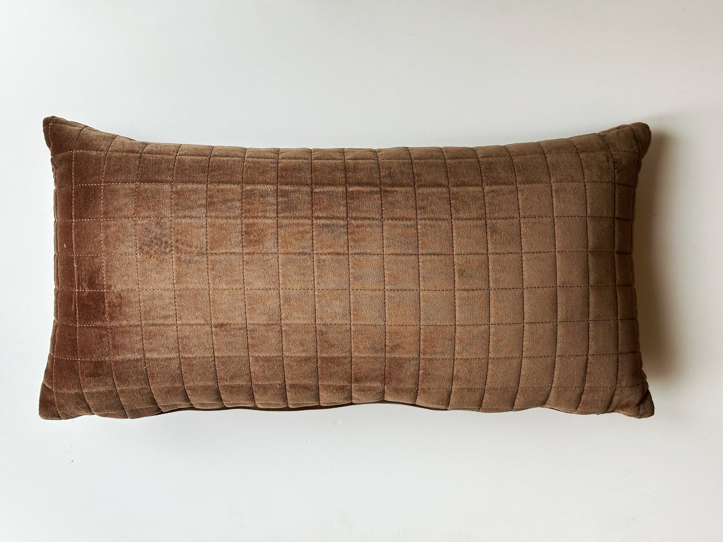 Lumber Pillow - quilted velvet coffee, brown