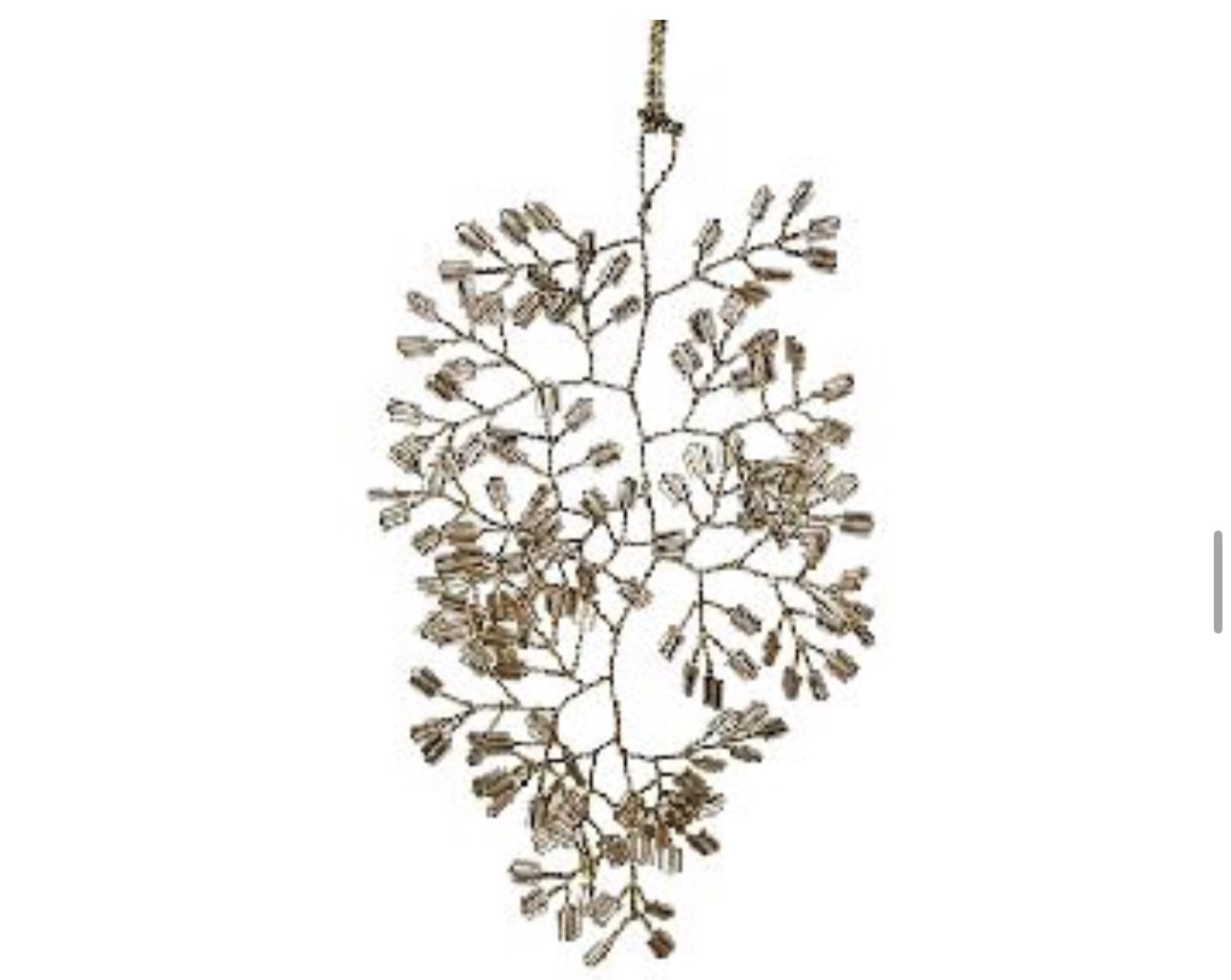 Gold Bead Branch Ornament