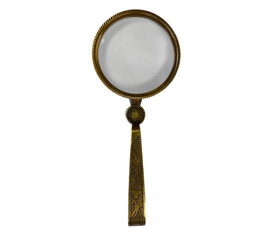 Antique Brass Magnifying Glass with Folding Handle