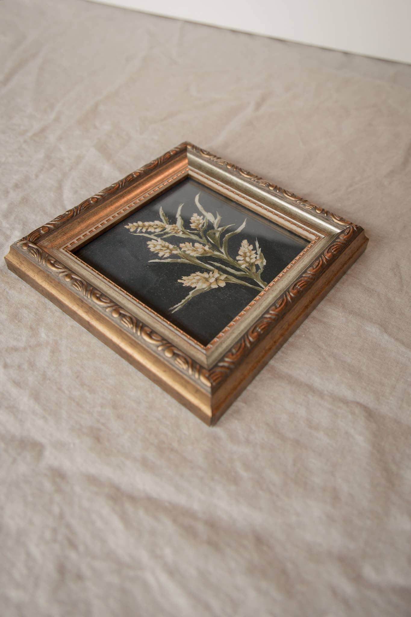 Antique Style Framed Art Print - Goldenrod Wildflower