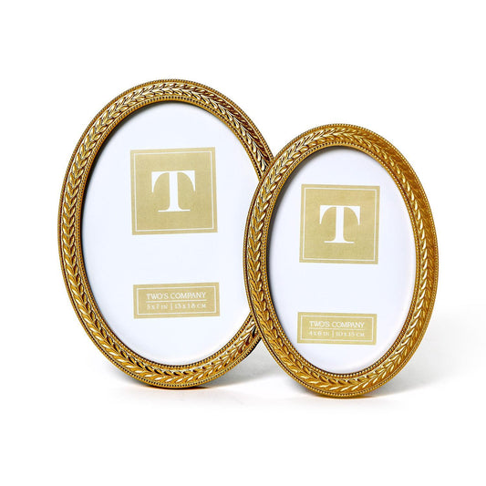 Oval Laurel Wreath Gold Frame