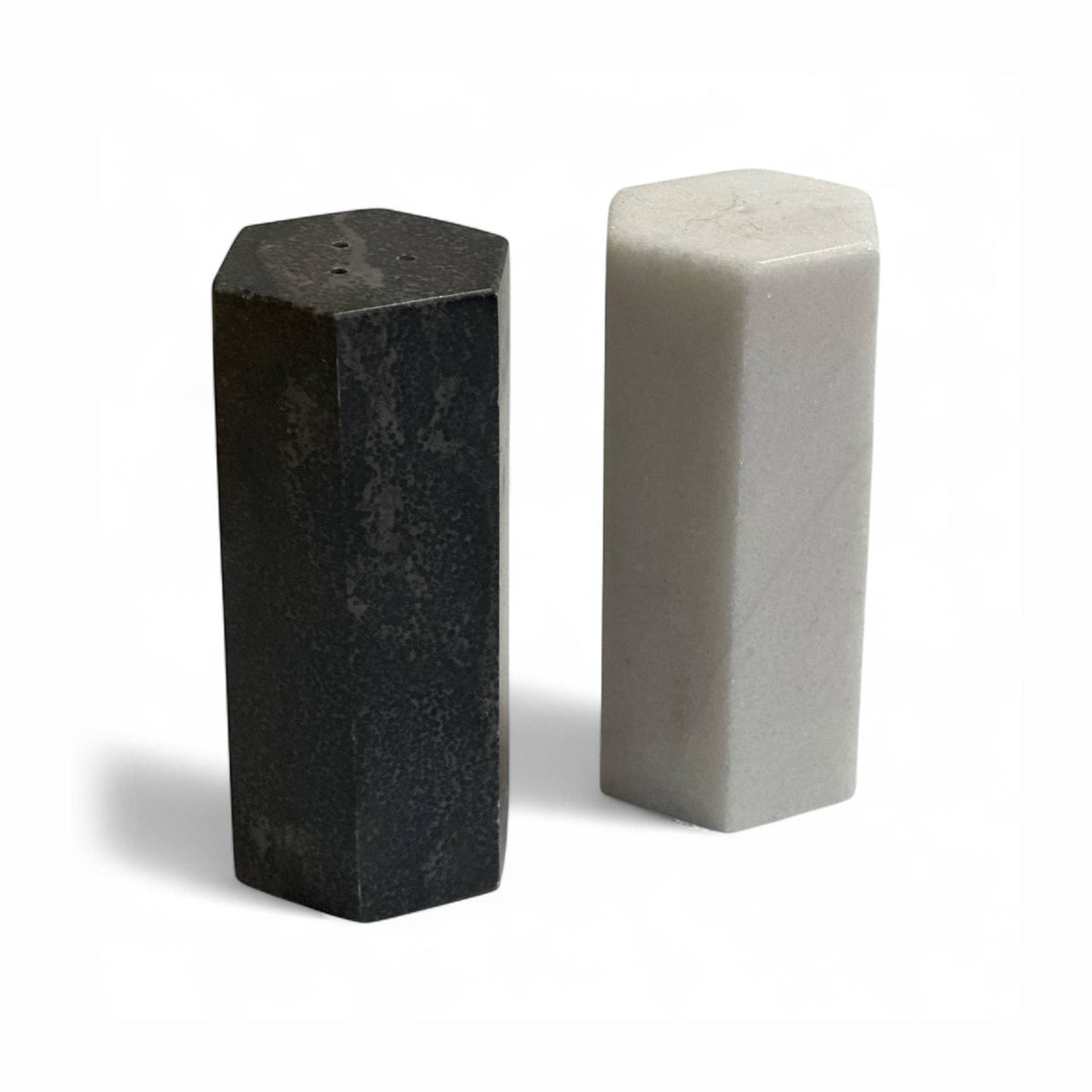 Hex Marble s & p Shakers, Set of 2