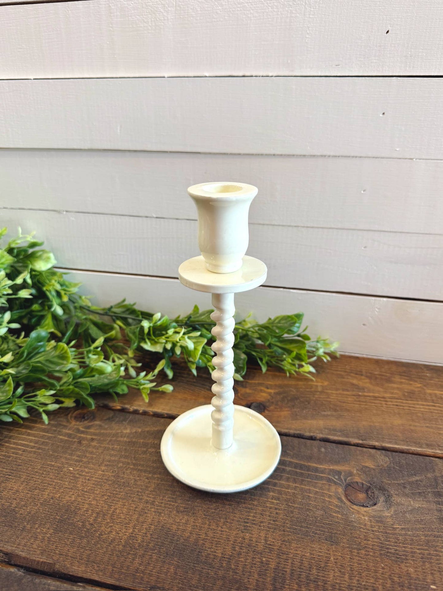 Corkscrew Taper Holder Off-White Small