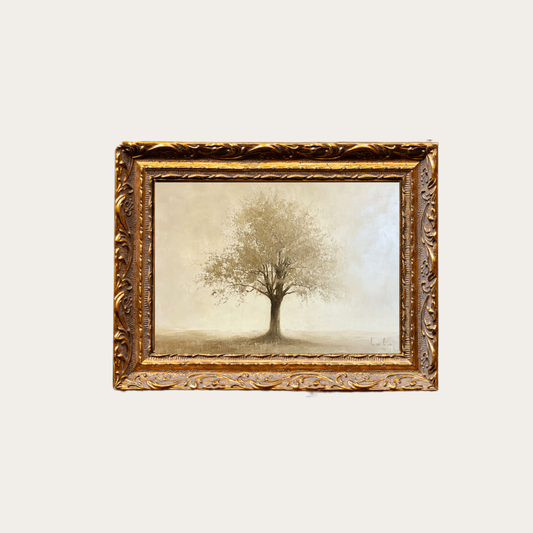 Seasonal Tree | French Brass Gold Mould Framed Art: 12 x 16