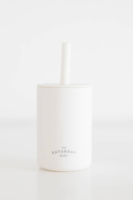 The Saturday Baby Silicone Straw Cup: Cloud