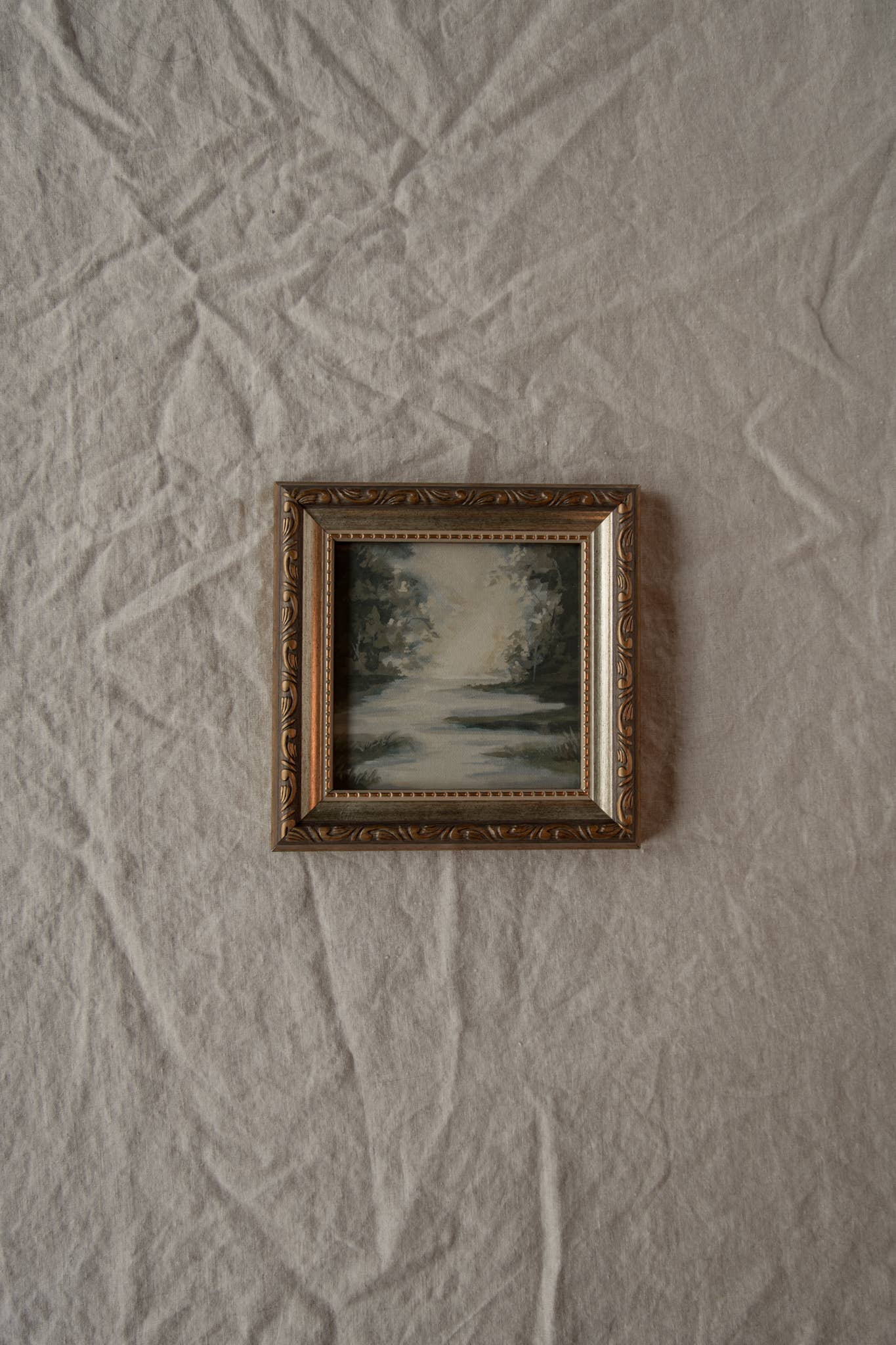 Antique Style Framed Art Print -Landscape- "Reeds of Dew"