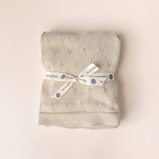 Baby Heirloom Pique Blanket Birch Organic Cotton