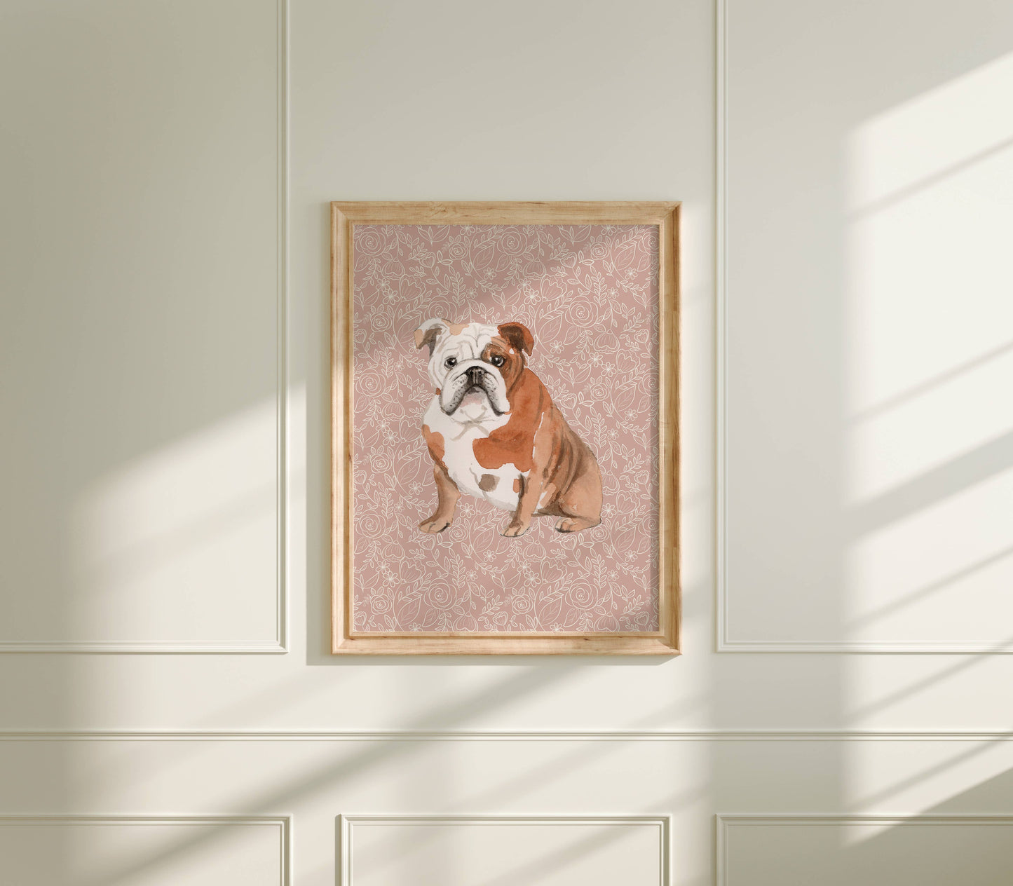 English Bulldog Wall Art: 5" x 7" (vertical)