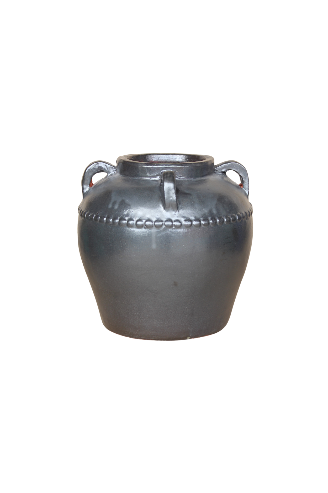 Dumont Grey Glazed Vase With Handles Small