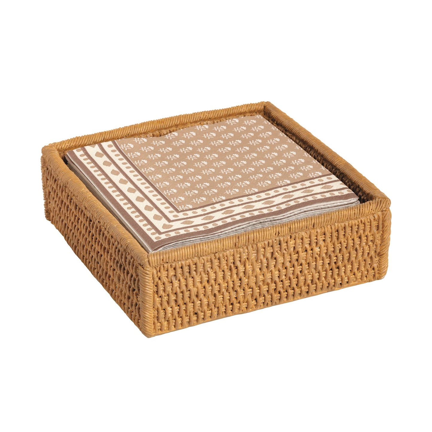 Rattan Holder with Cocktail Napkins