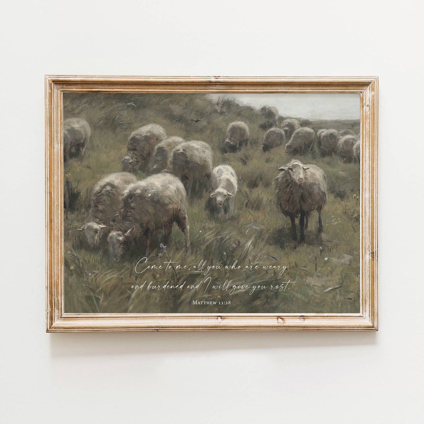 Come to Me Scripture Wall Art Print Christian Decor, Nature: 5x7