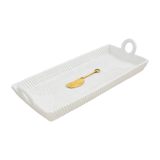 Woven Stoneware Tray Set
