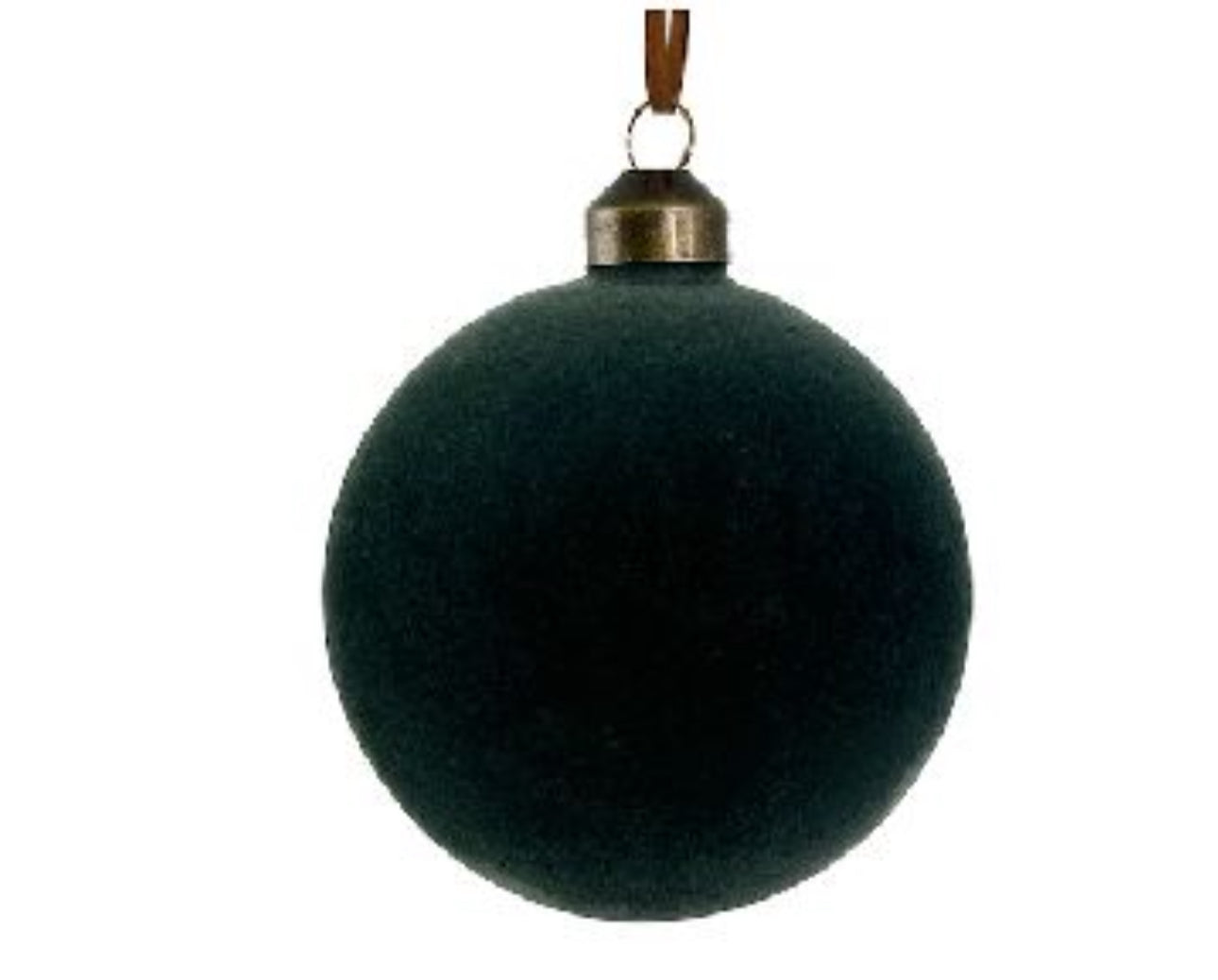 Small Green Velvet Glass Ball Ornament