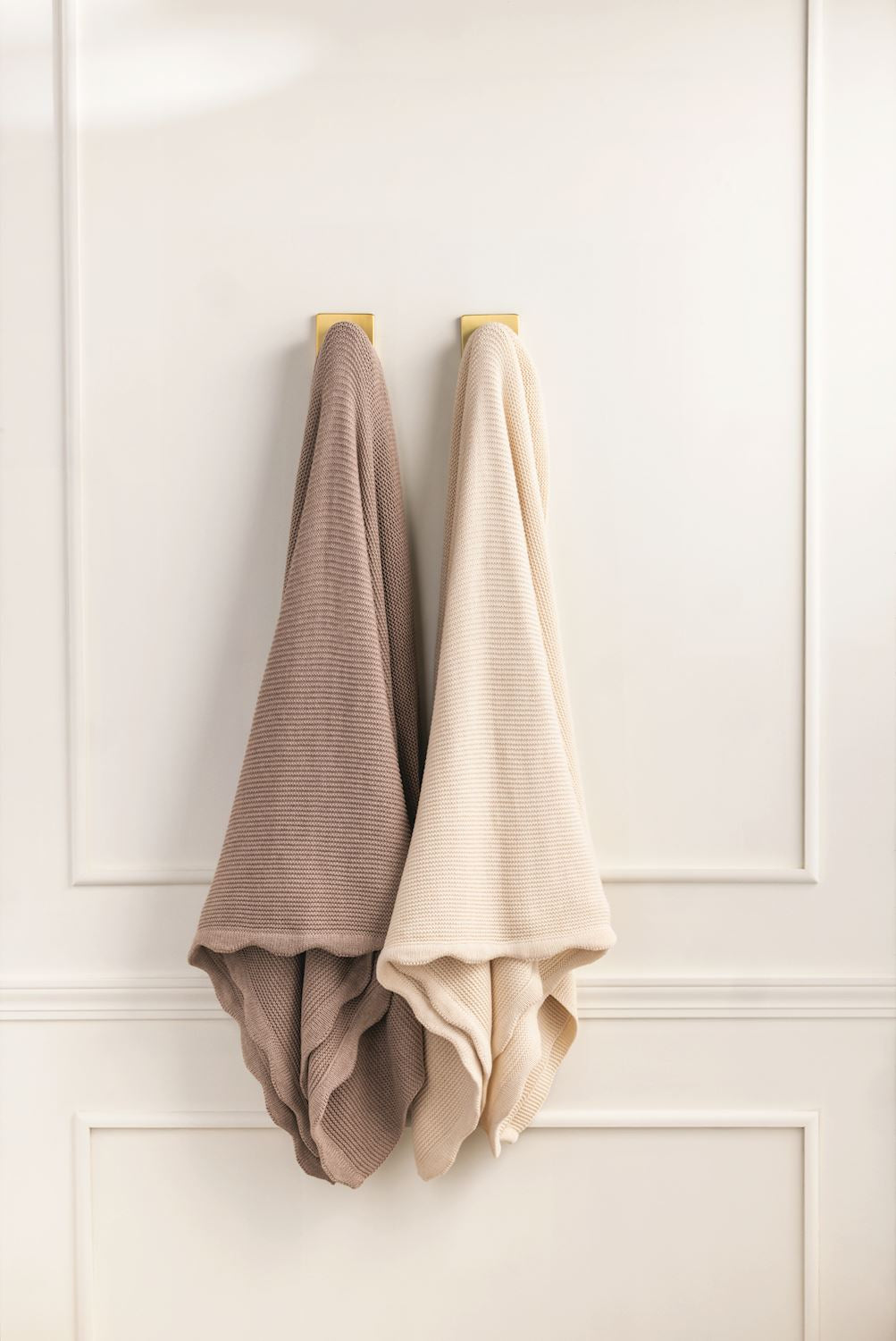 Taupe Scalloped Throw Blanket