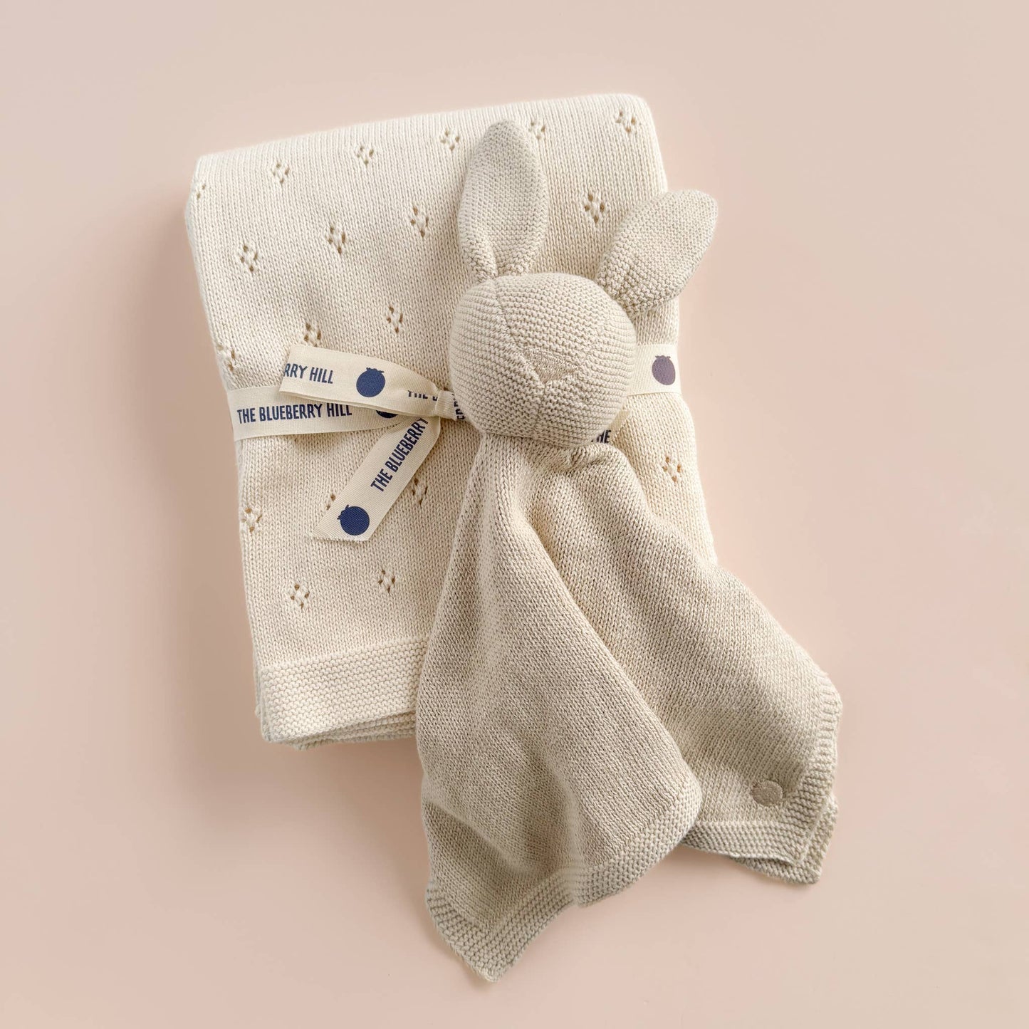 Baby Blanket Bunny Lovey Birch  Organic Cotton