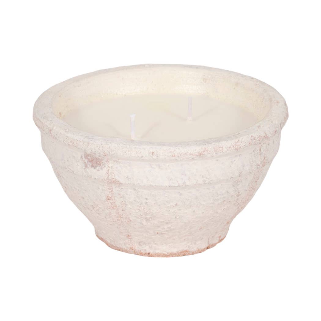 Ceramic Sea Salt and Lemon Bowl Candle - White, 14 Oz