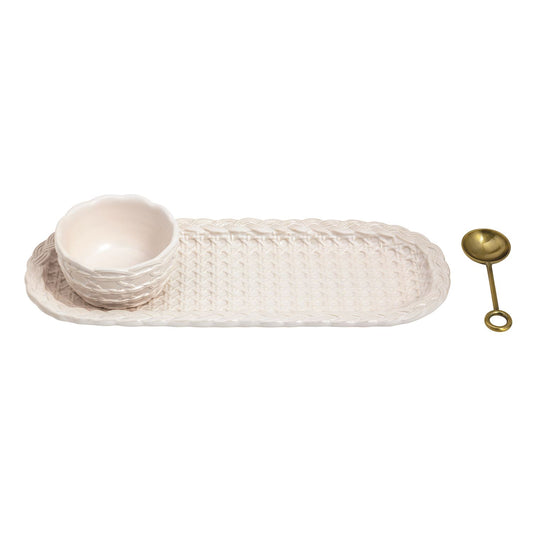 Ceramic Woven Dip Tray