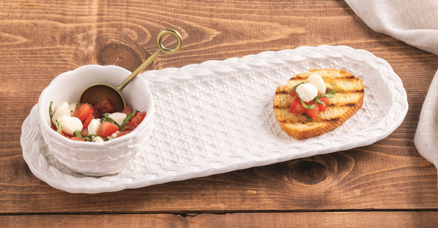 Ceramic Woven Dip Tray