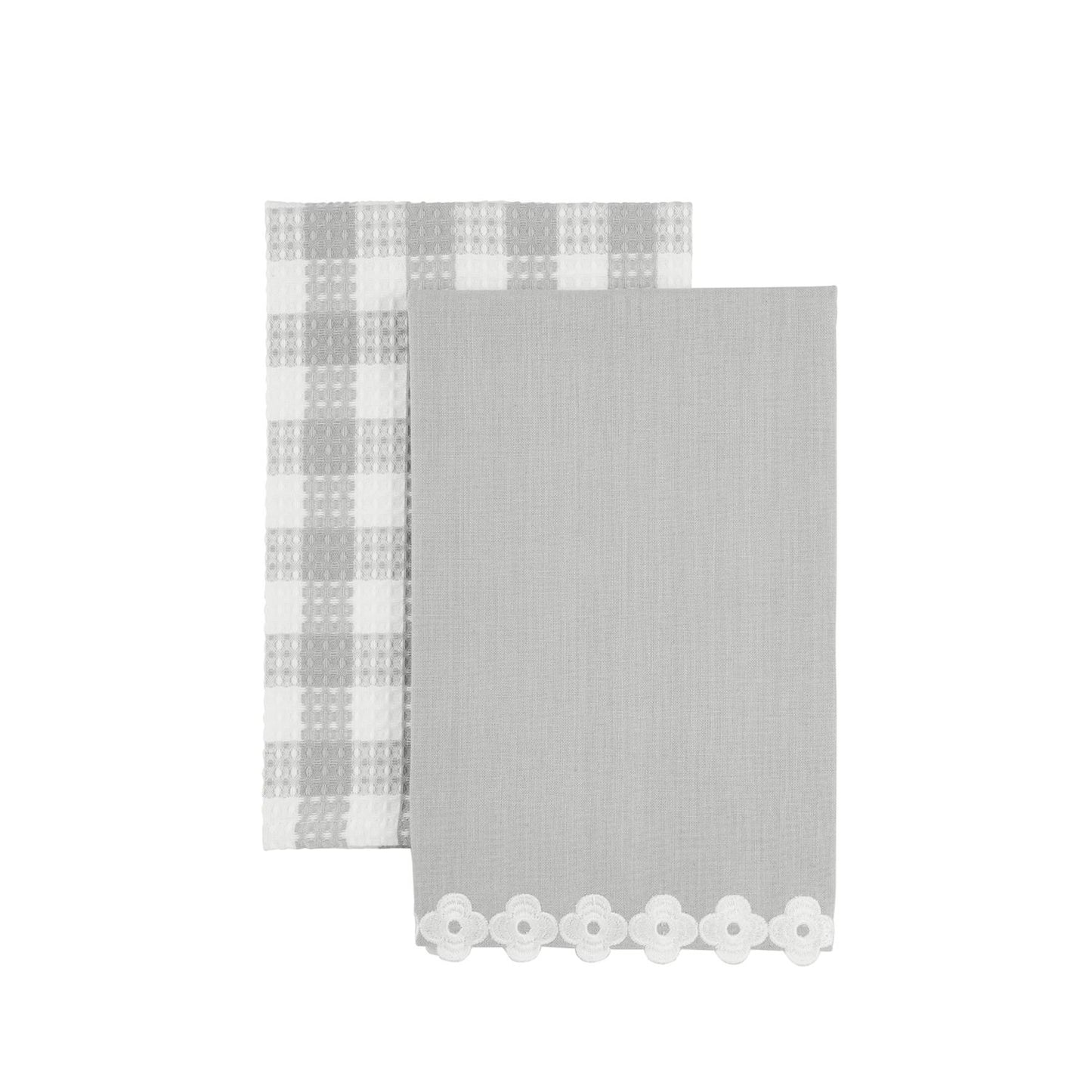 Green Embroider Edge Towel Set