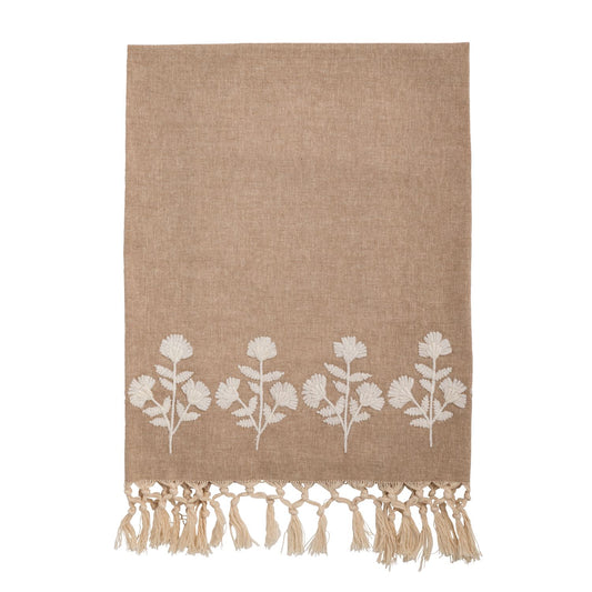 Botanical Embroidered Towel