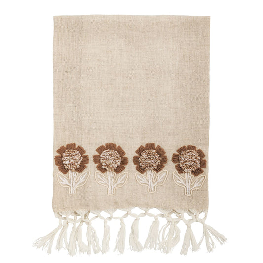 Floral Bloom Embroidered Towel