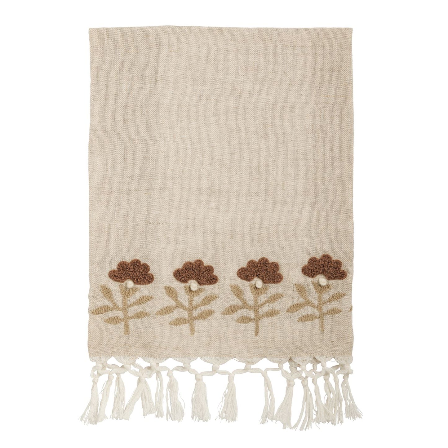 Floral Stem  Embroidered Towel