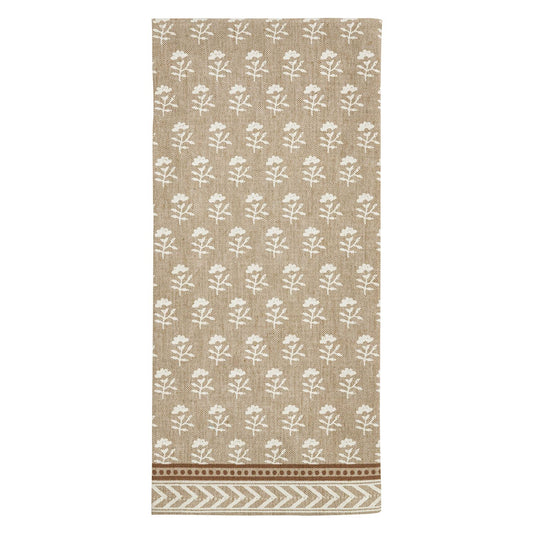 Blooms Taupe Printed Towel