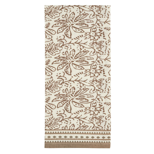 Floral Taupe Printed Towel