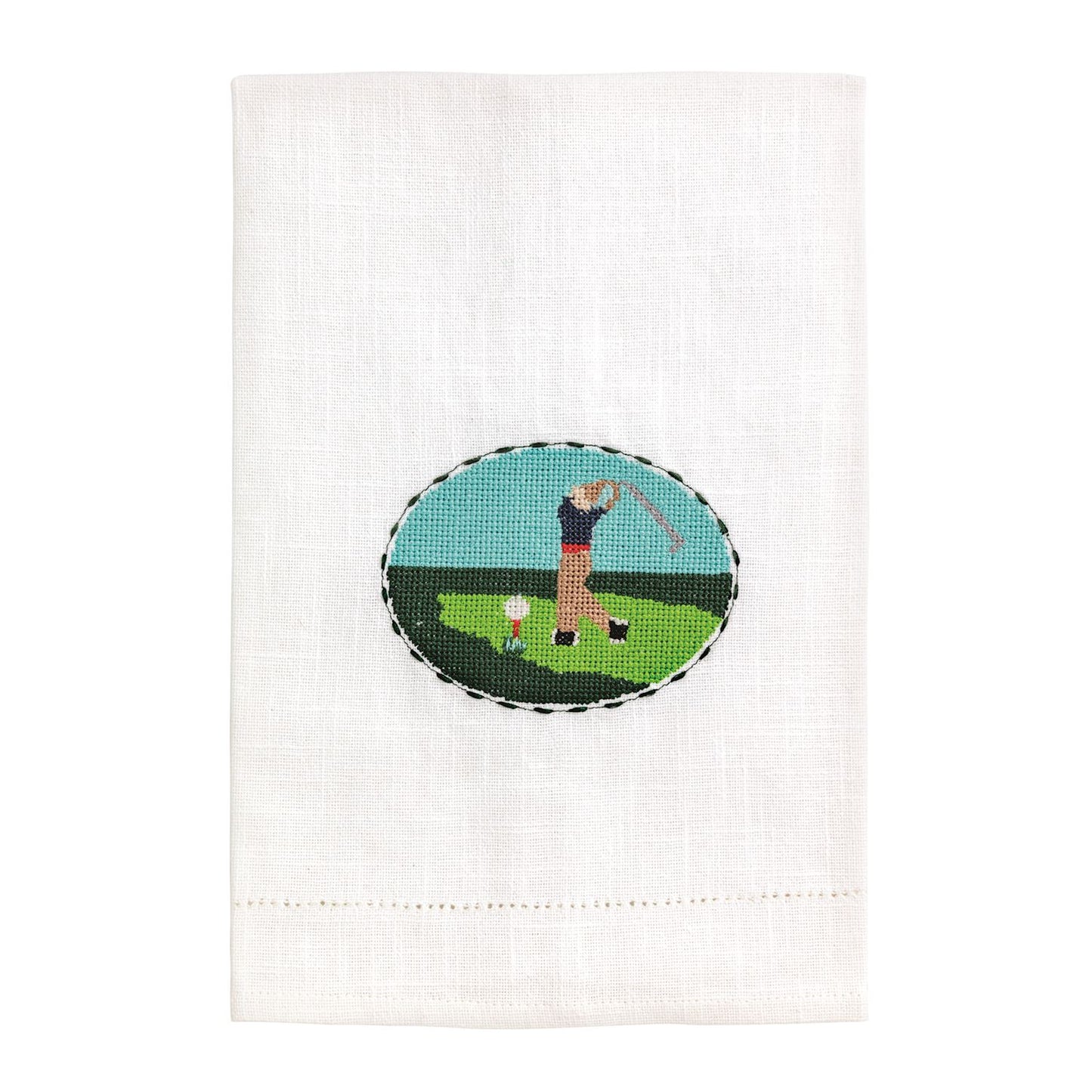 Golfer Needlepoint Towel