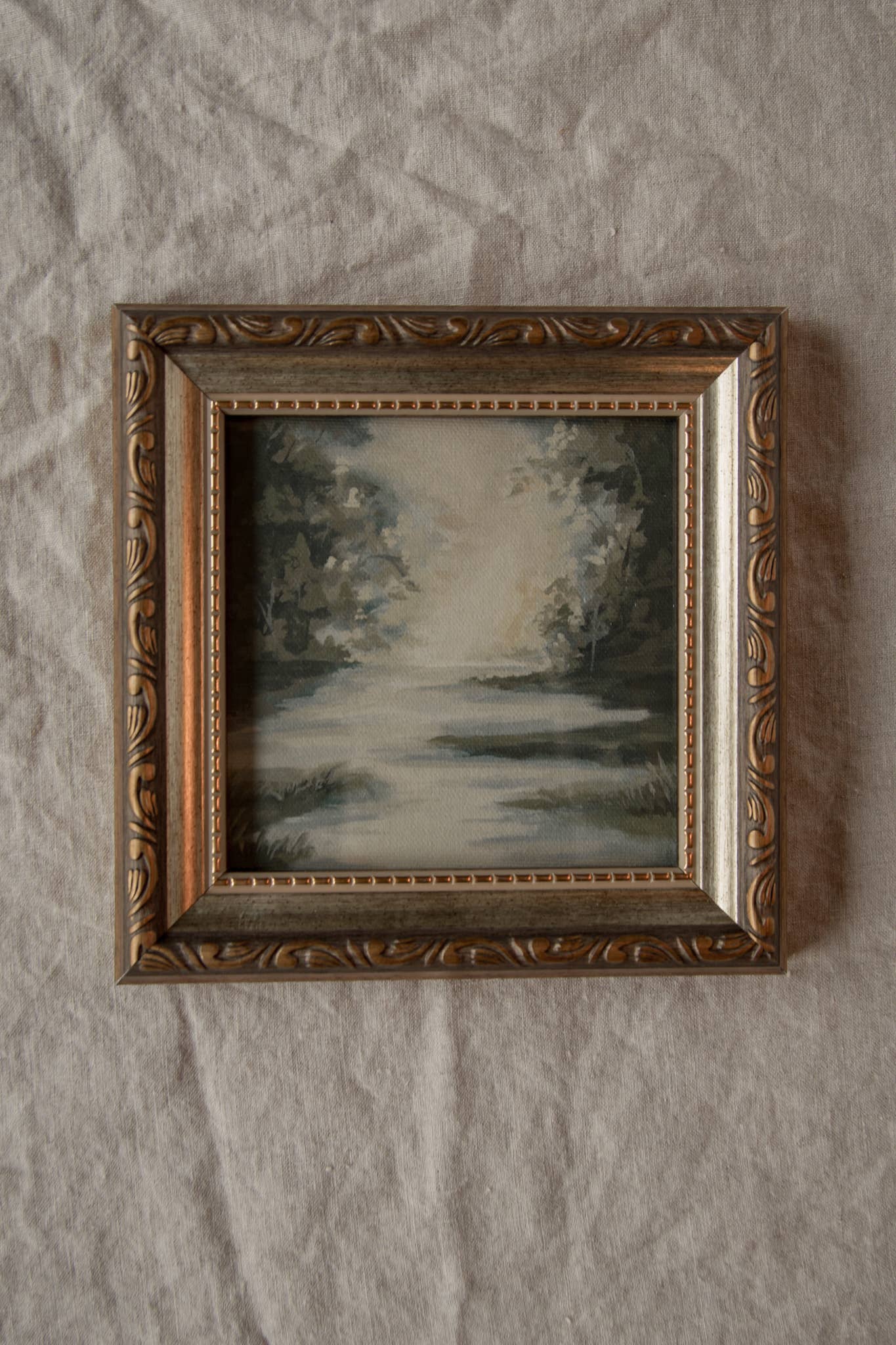 Antique Style Framed Art Print -Landscape- "Reeds of Dew"