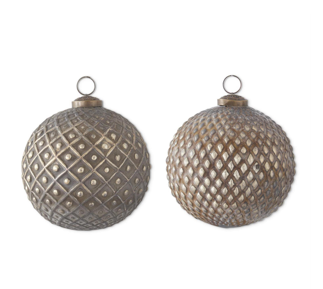 Antique Gold Embossed Glass Ornaments (2 Styles)