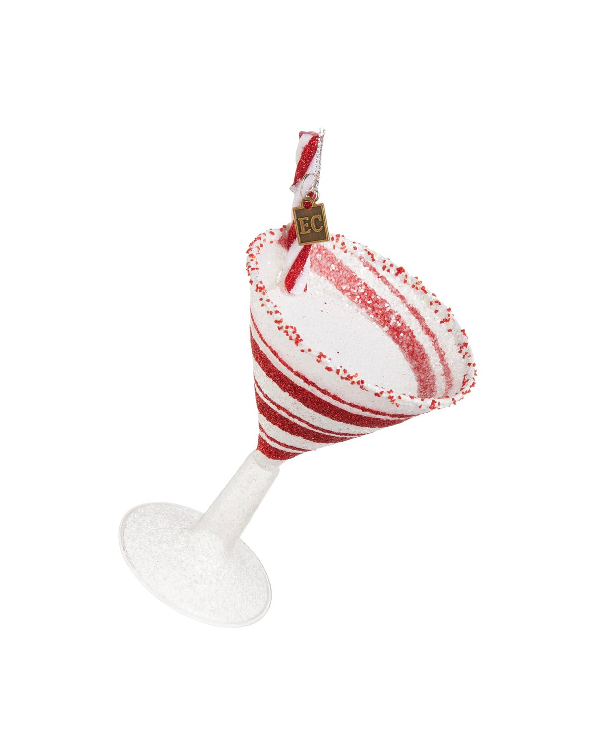 Glitter Peppermint Christmas Cocktail Ornament