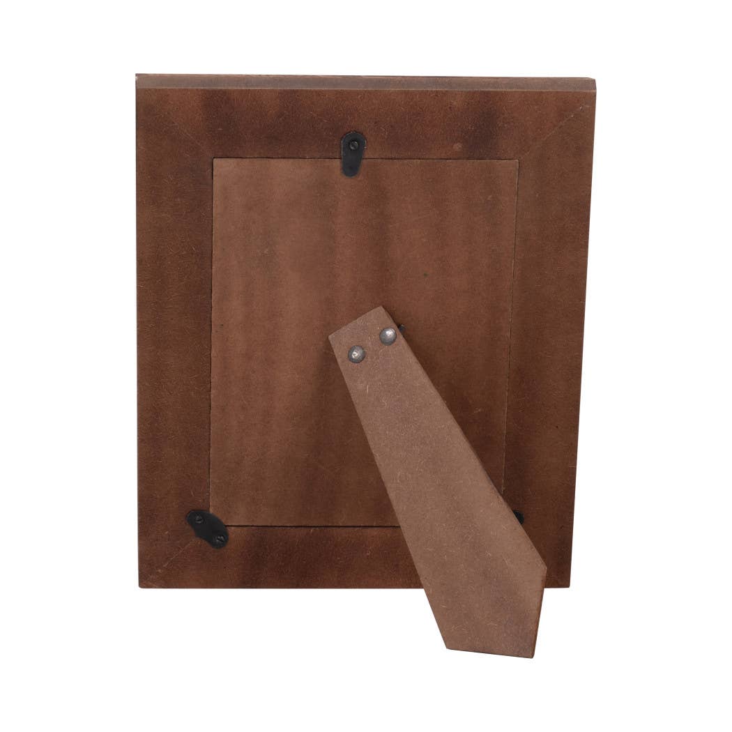 Wood Etched Leaf Inlay Vine Photo Frame - Brown, 5x7 in.