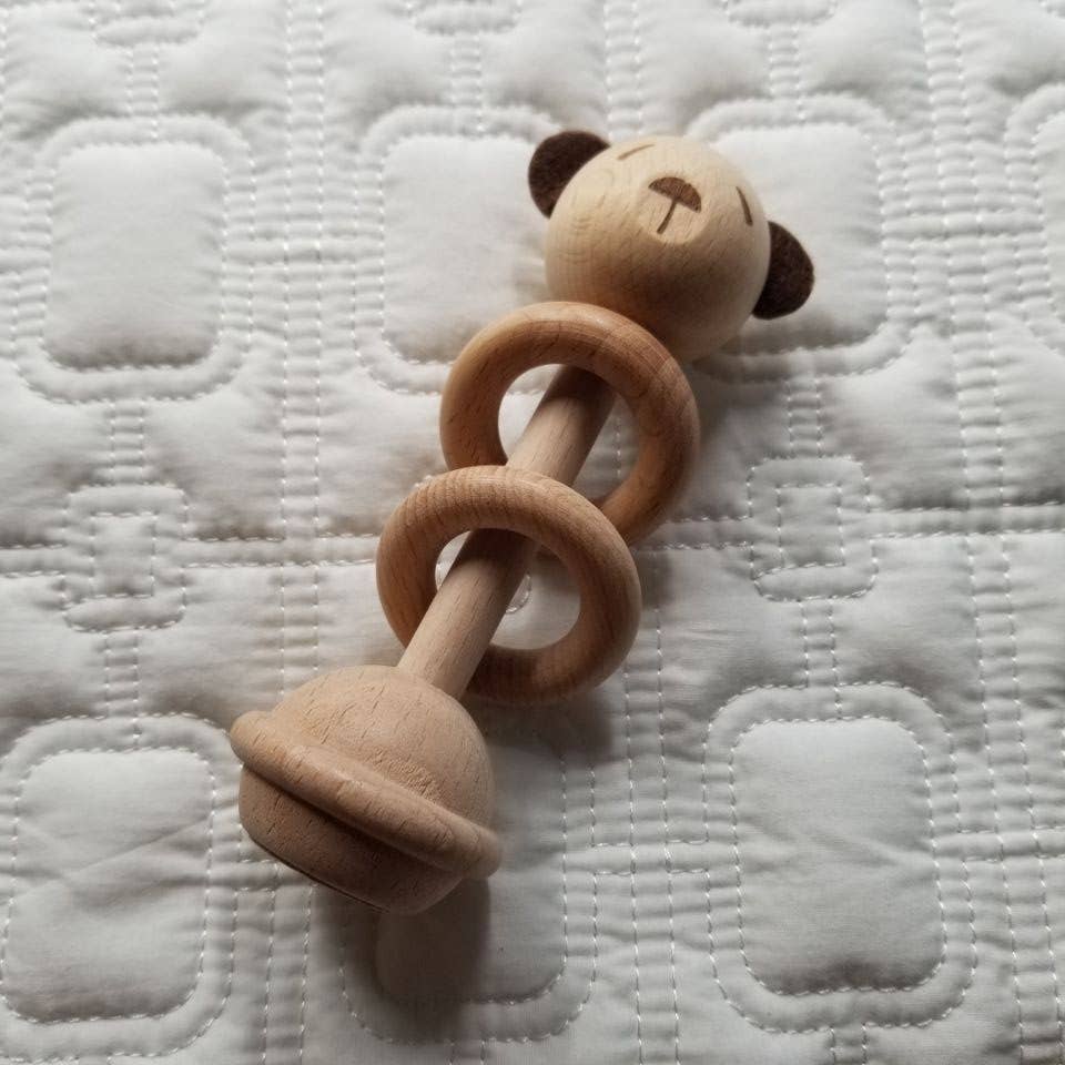 Bear Wooden Baby Rattle